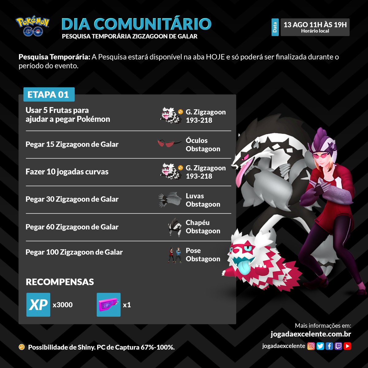 Jogada Excelente on X: Pokémon GO: Confira as últimas etapas da