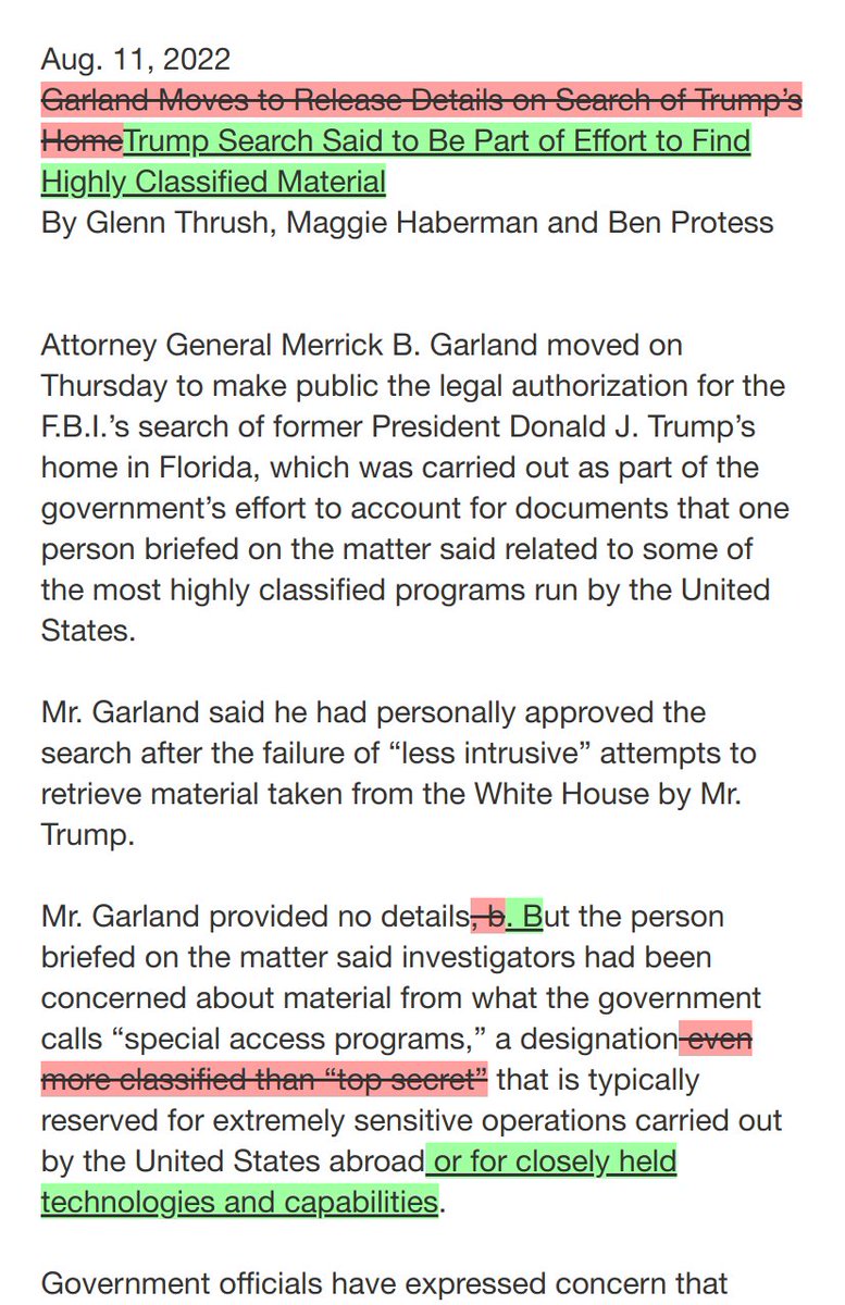 maggiediffs's tweet photo. .@maggiet1m3 Update to: 'Subpoena Preceded Search Warrant in Push to Retrieve Material From Trump' https://t.co/IMBlbyMukY https://t.co/b1OvSyT2rY
