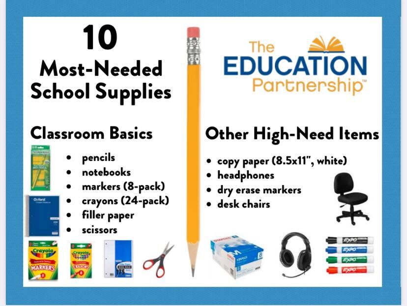 ATTENTION ARMY &amp; FRIENDS: With the school year here, we're collecting donations of cash or supplies for The Education Partnership at tomorrow's tailgate.

You can also donate directly at their website:

theeducationpartnership.org/supplies/