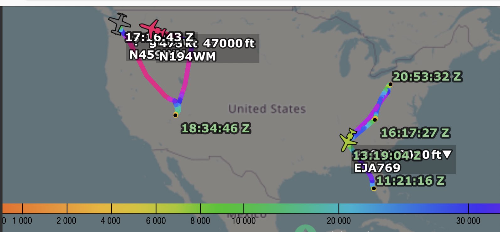 Bill Gates Jet on Twitter "8/12 flight snapshot. https//t.co