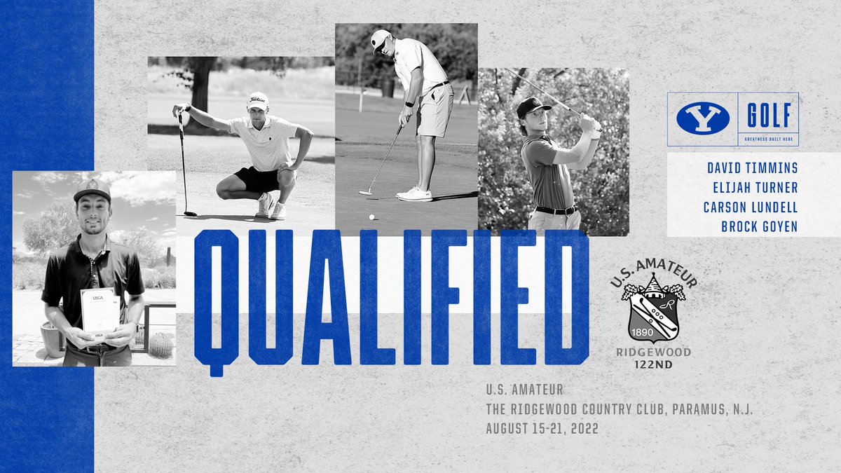 RandyatFairways's tweet image. BYU men’s golfers Carson Lundell, David Timmins, Elijah Turner and Brock Goyen will tee it up at next week's U.S. Amateur at the Ridgewood Country Club, in Paramus, New Jersey.
Read more here: tinyurl.com/mpj5fjmz #utahgolf
@USGA @BYUmgolf