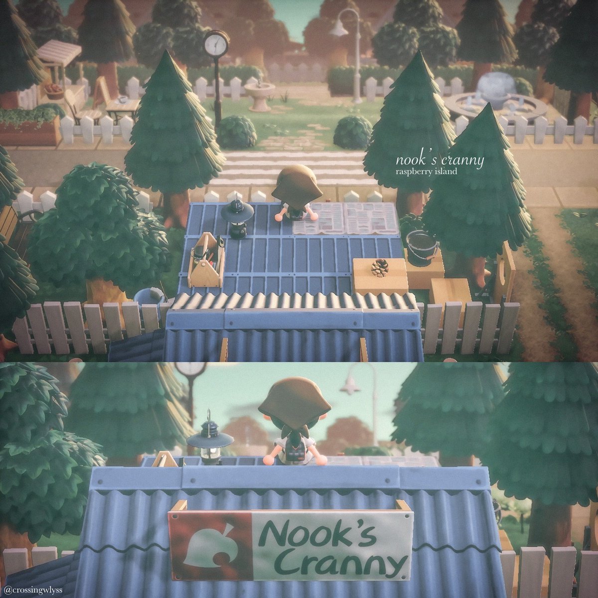 crossingwlyss's tweet photo. the view from nook’s {🌲} #animalcrossingnewhorizons https://t.co/A7F7bR4a3c