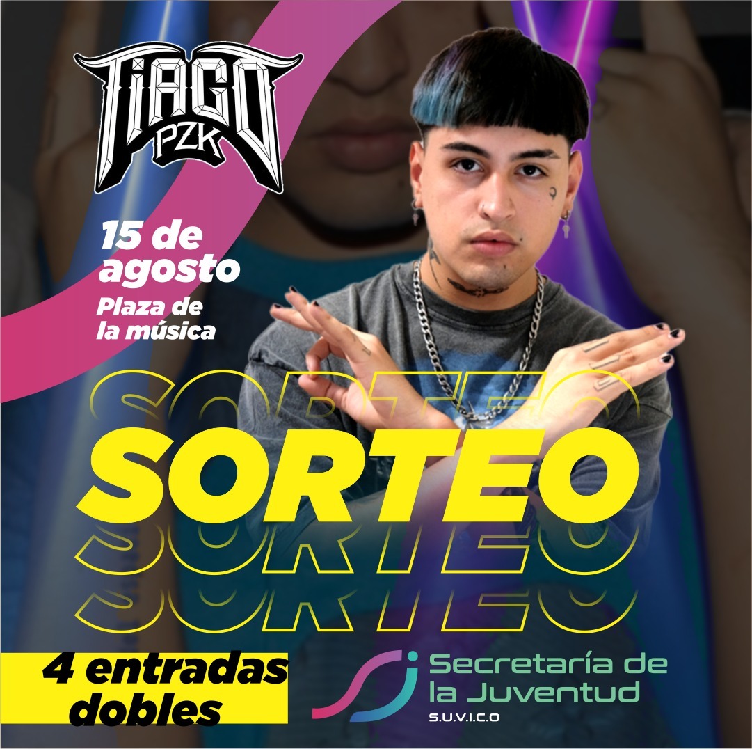En el día #Internacional de la #Juventud realizamos un #Sorteo de 4 pares de entradas para Tiago PZK este 15 de #Agosto en Plaza de la Música

Participa en nuestro perfil de Instagram:

instagram.com/p/ChLB_uJJOnR/…