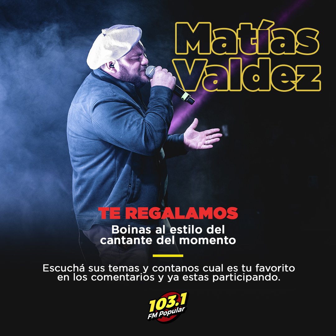⚡El cantautor uruguayo del momento @matiasvaldez_oficial tiene regalos para vos 🎉
.
💯Escuchá sus temas, comentanos tu favorito, y podes ganarte una exclusiva boina autografiada por su visita en Paraguay 🎉