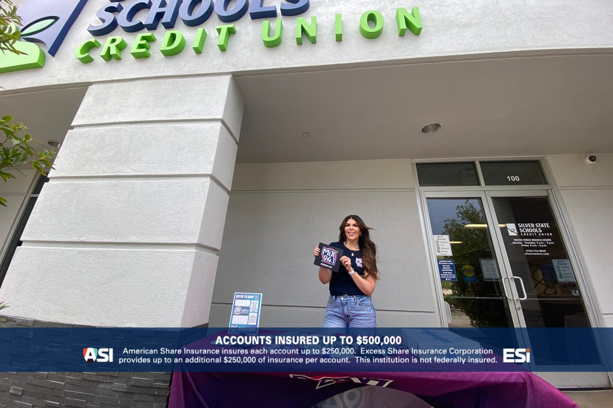 SilverStateCU's tweet photo. Hanging out with @MercedesLV and @Mix941 at our Water Street branch until 4:30pm! #CommunityPartner #RadioRemote @hendersonwsdba https://t.co/u5ZCpzEbVv