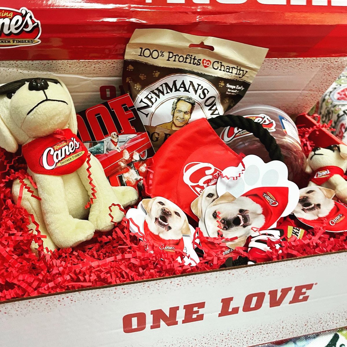 THSWavely's tweet image. I got ONE LOVE for some Raising Cane’s😍. Thank you @raisingcane3 @raisingcanes for sending me all of these goodies today🐾❤️🐾 Playdate soon at the new Tupelo location? #bestdayever #eatatcanes