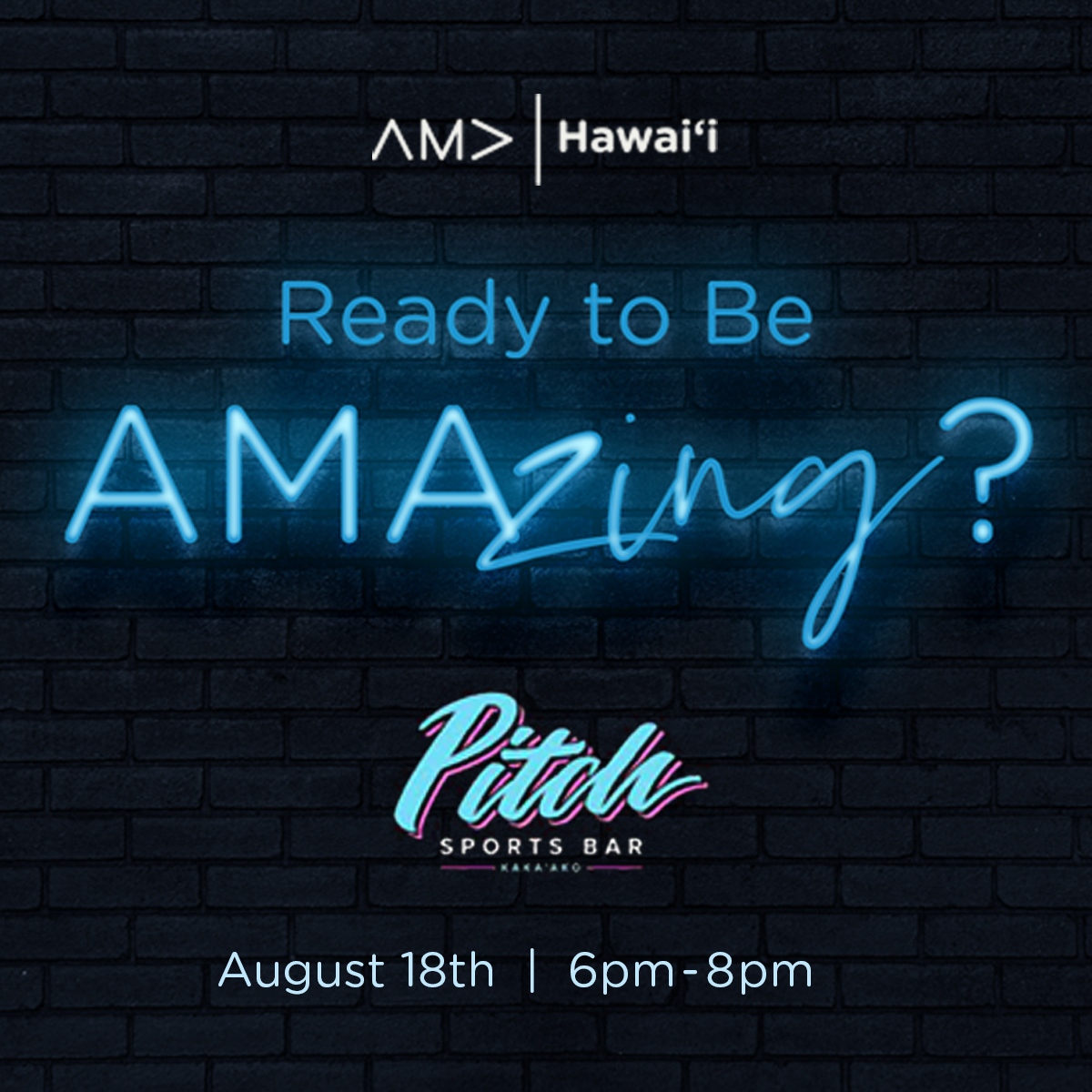 Come and join the American Marketing Association Hawaii for our annual networking event: Ready to be AMAzing? AMA Hawaii Pau Hana! 

Be ready for drinks, food and plenty of good stories.

ow.ly/wJwr50Kiynx for more information.