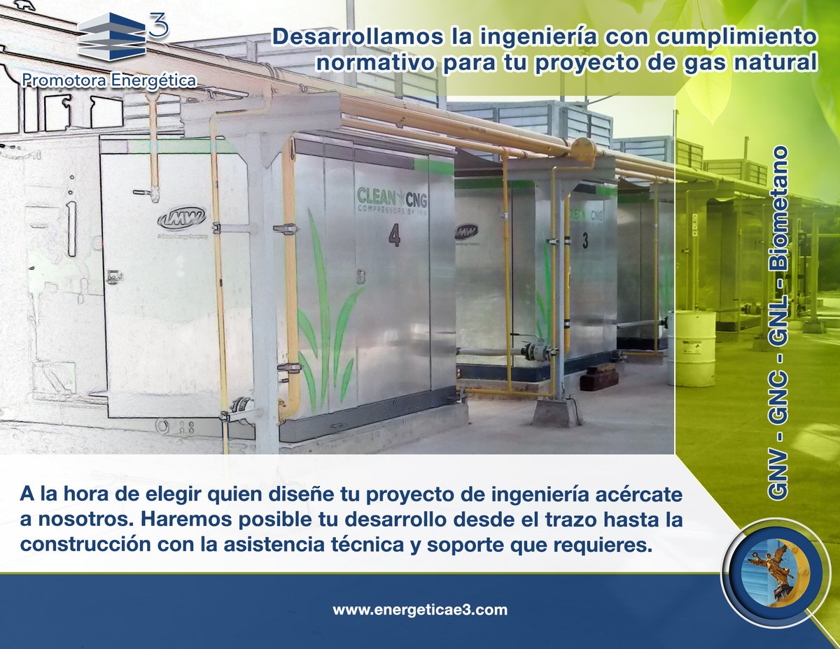 energeticae3's tweet photo. A la hora de elegir quien diseñe tu proyecto de ingeniería acércate 
a nosotros. Haremos posible tu desarrollo desde el trazo hasta la 
construcción con la asistencia técnica y soporte que requieres.

#GNV #GNC #GNL #GasNatural #Biometano https://t.co/hci7xm4I98