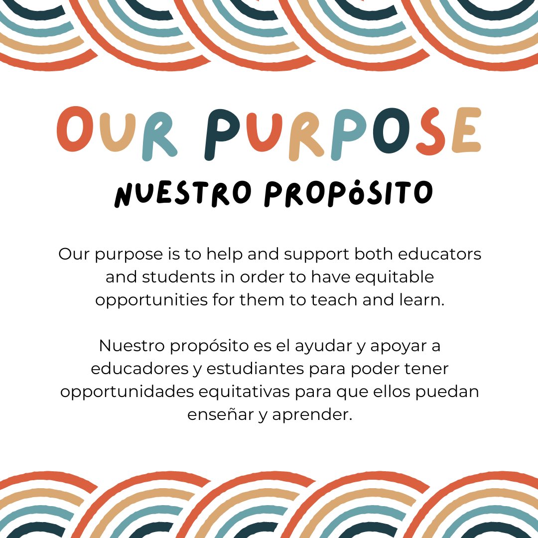 Our purpose! We are so excited to help  both educators and students in the Wichita community!

¡Nuestro propósito! Estamos muy emocionadas para apoyar a nuestros educadores y estudiantes en la comunidad de Wichita!