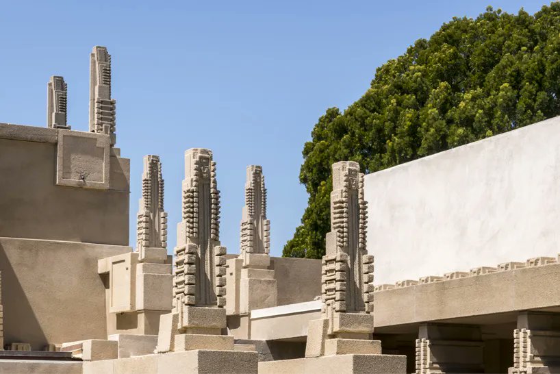 designboom's tweet photo. hollyhock house, frank lloyd wright’s first los angeles commission, reopens to the public https://t.co/M7Zzg3jwt6 https://t.co/MrJTp16SYA