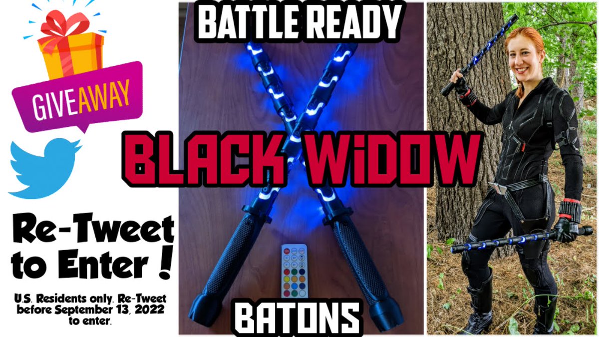 Want to win a pair of working Black Widow batons &amp; learn how to make your own?! View our DIY YouTube video and see these magnetic, LED, battle ready batons in action!
youtu.be/38fqy71U4lI
To enter our cosplay giveaway, re-tweet this post before 09/13/2022! U.S. residents only