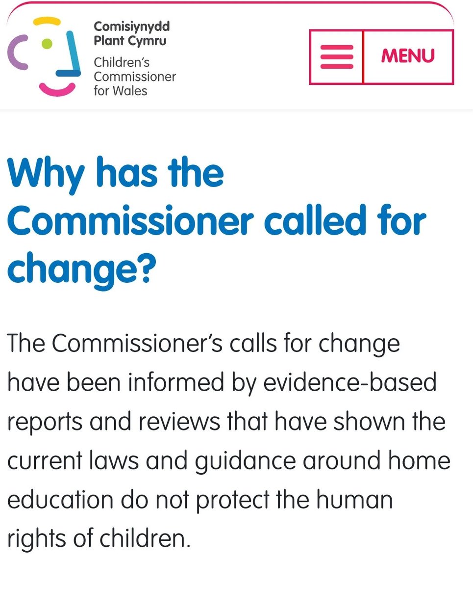 <a href="/childcomwales/">Comisiynydd Plant | Children's Commissioner Wales</a> can you provide the reports and reviews that you have based this on please? Hopefully not the flawed report by your openly biased predecessor. You have been made aware of the legal issues surrounding this report by many home educators. #homeedcymru