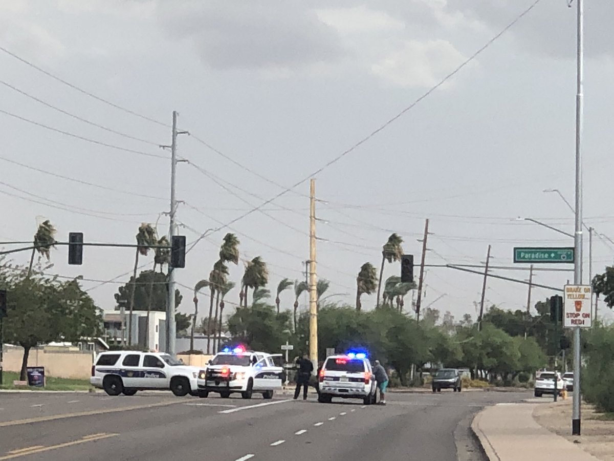Breaking in my own neighborhood, along 35th ave between bell and greenway. Doesn’t look like anyone got hurt. Monsoon season is no joke.