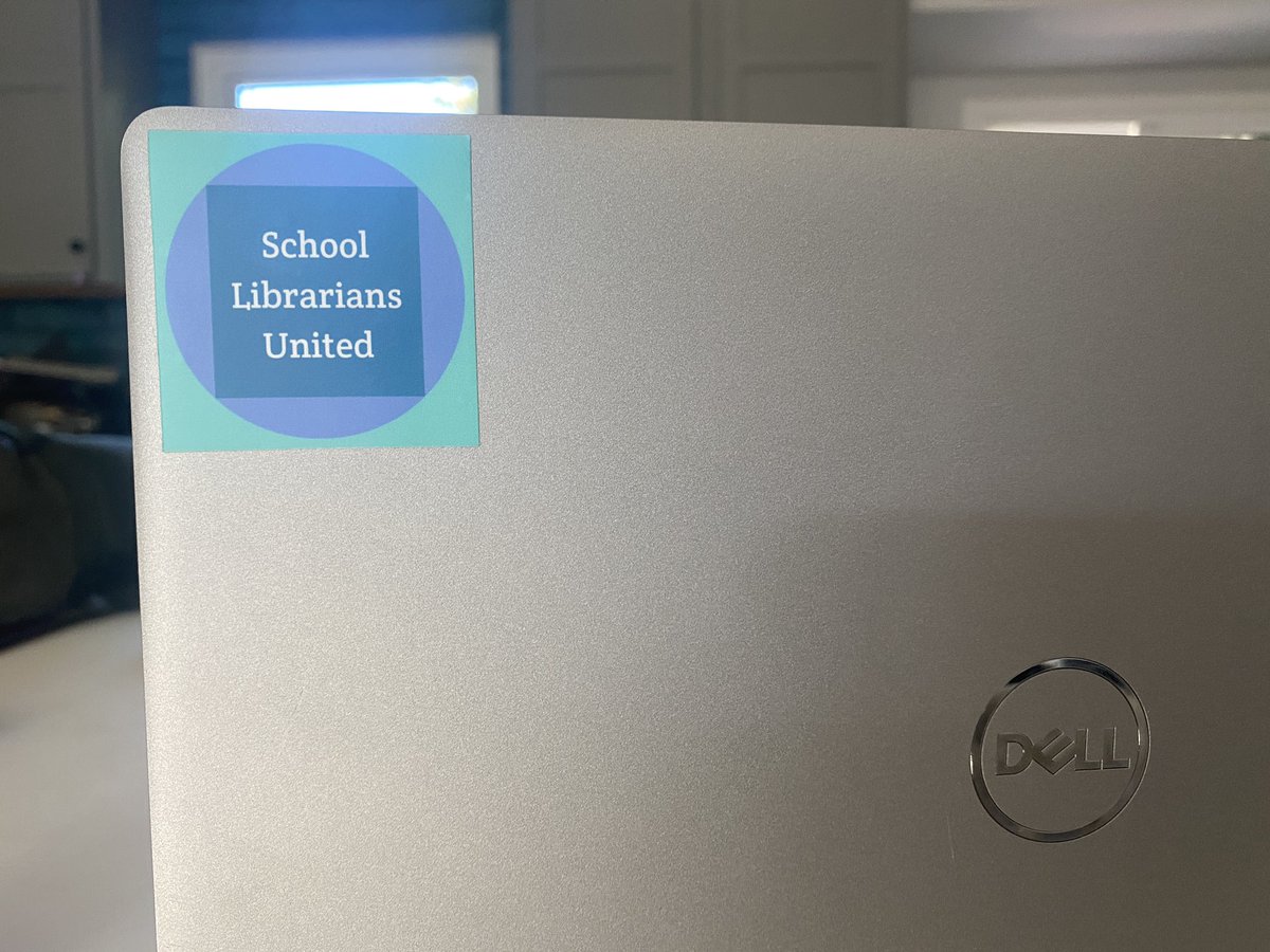 New year, new laptop, and amazing new sticker from <a href="/LMS_United/">School Librarians United</a>. Thank you Amy!!