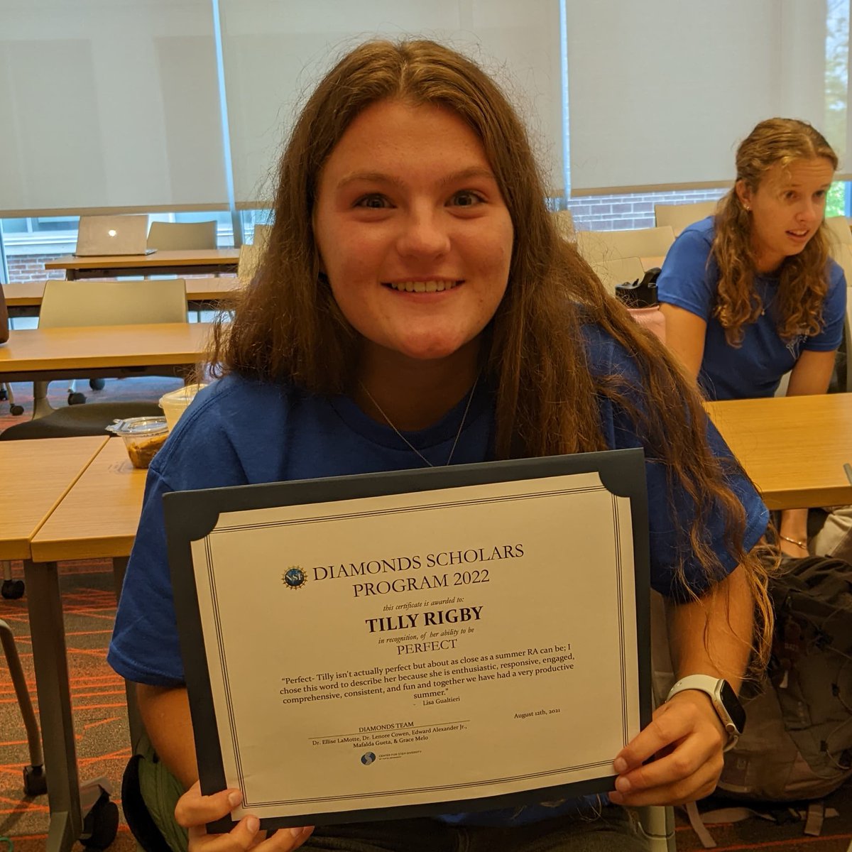 Congratulations to Tilly Rigby, <a href="/TuftsUniversity/">Tufts University</a> senior double majoring in Computer Science and Psychology, and <a href="/Jumbos_Tennis/">Tufts Women's Tennis</a> star, who presented what she did over 10 weeks this summer as my RA and received a certificate at the end.