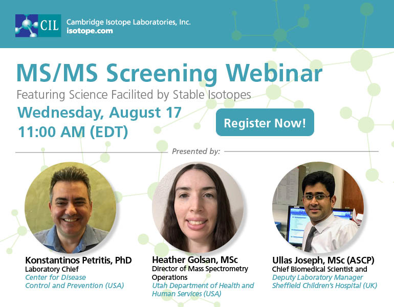 We welcome you to join this Webinar where you will experience live presentations from top ranked scientists focused on the use of stable isotope standards in MS/MS screening. #NSK #MSMSScreening #stableisotopes #massspec Register Today bit.ly/3JQb0eO