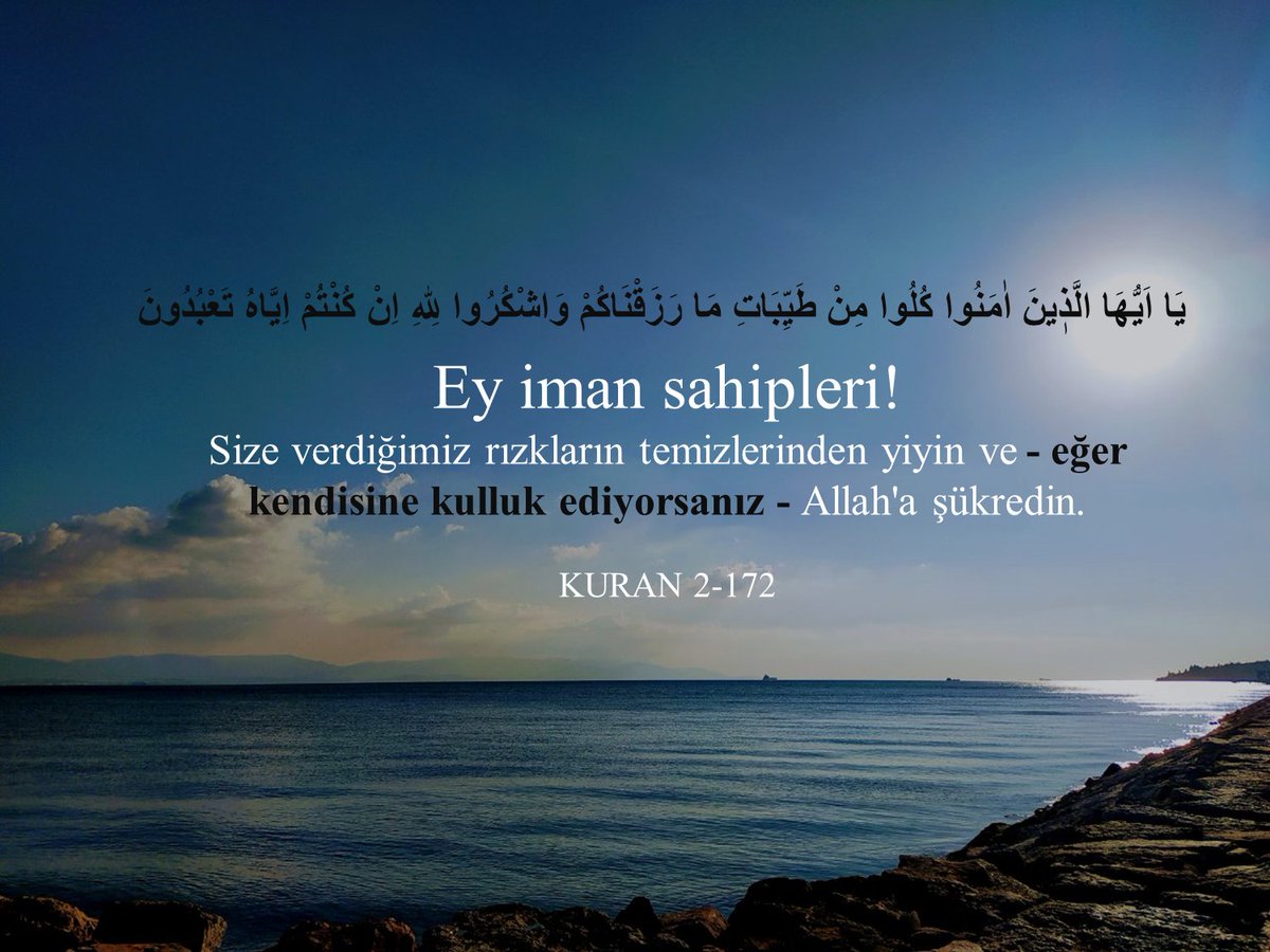Ey iman sahipleri!
Size verdiğimiz rızkların temizlerinden yiyin ve - eğer kendisine kulluk ediyorsanız - Allah'a şükredin.

KURAN 2-172

<a href="/NobleMarriage/">NobleMarriage</a> Bizi takip edin
 ❤️ noblemarriage.com

#asilevlilik #Haram #Helal #Newyork #Türkiye #Kuran #Oku #İkra #Kuran #pendik