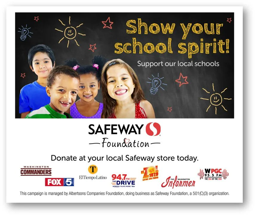 HerndonESPTA's tweet image. SHOW YOUR SCHOOL SPIRIT! Help Safeway Foundation raise funds for Herndon Elementary PTA by donating at the Safeway store at 413 Elden St., Herndon, VA. #SafewayFoundation #Safeway #yourschoolhashtag #SafewaySchoolSpirit #youbeelonghere