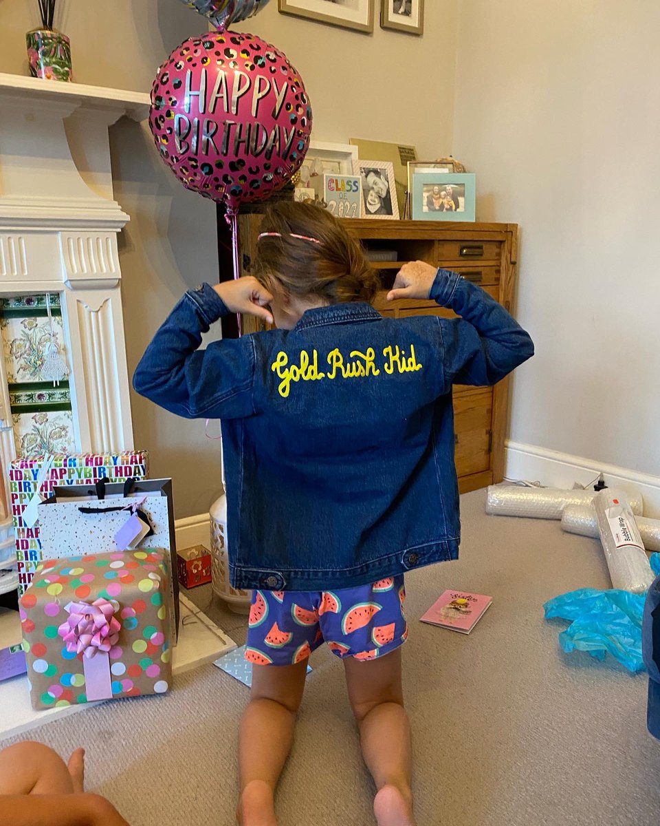 When you’re nine years old, the biggest <a href="/george_ezra/">george E Z R A</a> fan and you get THIS jacket for your birthday🤩 🤩 #goldrushkid #georgeezra  #birthdaywishes