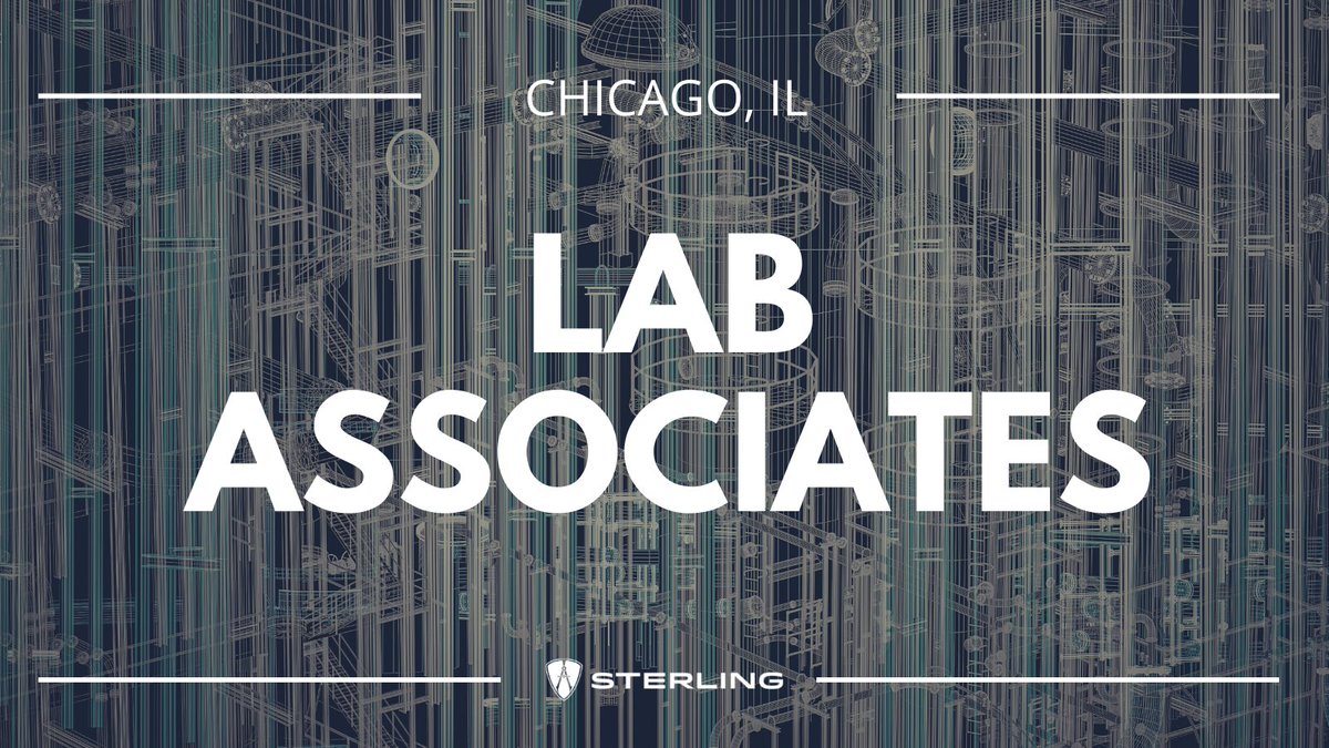 NOW HIRING - Lab Associates for our fantastic client located near Guaranteed Rate Field. The client manufactures their own pharmaceuticals on site so you will be involved with both upstream and downstream processes. Learn more and apply today at: jobs.sterling-engineering.com