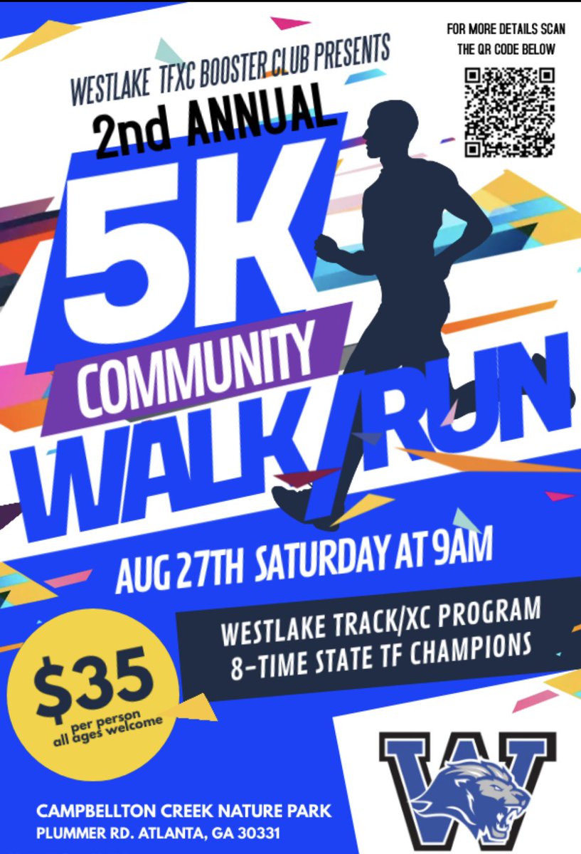 Come walk or run with us to see the beautiful trails at our new practice facility at Campbellton Nature Park
Register at active.com