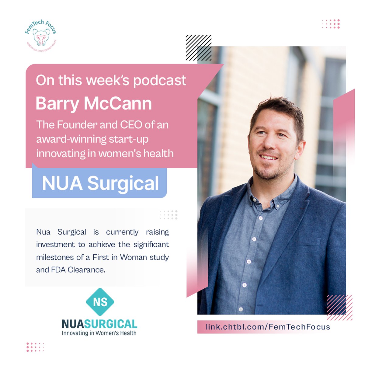 FemTechFocus (@femtech_focus) on Twitter photo On this week’s podcast, we’ve got <a href="/barry_mccann/">Barry McCann</a> who is the Founder and CEO of an award-winning start-up innovating in women’s health, <a href="/NuaSurgical/">NUA Surgical</a> Don’t forget to tune in to: link.chtbl.com/FemTechFocus
.
.
.
#femtechfocuspodcast #womenshealth #healthequality On this week’s podcast, we’ve got <a href="/barry_mccann/">Barry McCann</a> who is the Founder and CEO of an award-winning start-up innovating in women’s health, <a href="/NuaSurgical/">NUA Surgical</a> Don’t forget to tune in to: link.chtbl.com/FemTechFocus
.
.
.
#femtechfocuspodcast #womenshealth #healthequality