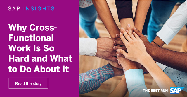 michaelrander's tweet photo. Could your company improve at cross-functional work? Probably — SAP @successfactors research finds that most do. Here’s how to turn collaboration from a weakness to a strength: https://t.co/bZuIWfuFNK https://t.co/fvxFEWQfm2