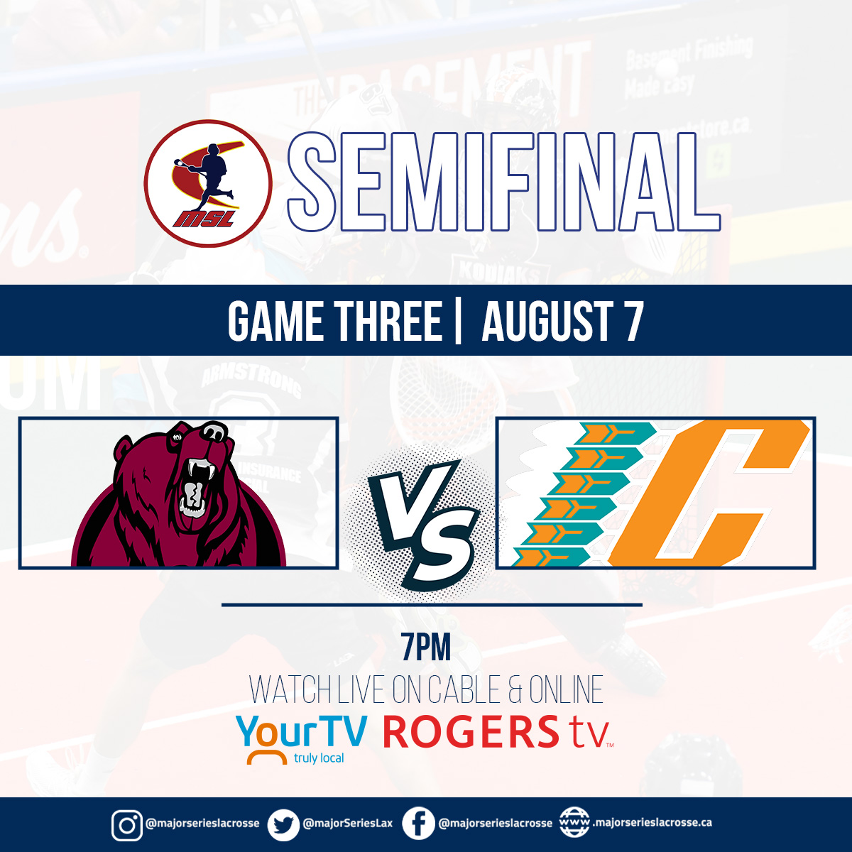 MajorSeriesLax's tweet photo. 2 MSL playoff games on tap for you. 
And both can be seen on cable and online at 7pm.
GAME 4
@PtboLakersLax 🆚 @BrooklinLC 
📱 https://t.co/XGkkK3z4Ge
📺 @ROGERStvDurham @yourtvptbo 

GAME 3
@CobourgKodiaks 🆚 @SN_Chiefs
📱https://t.co/WiRTQi68s4
📺 @Rogerstv20 @yourtvnland https://t.co/J7SraVrFb1