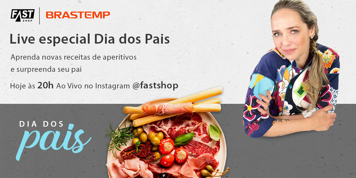 Venha participar da live especial de Dia dos Pais com a Carole Crema preparando novas receitas de aperitivos para a comemoração!

Assistir:
bit.ly/3xpR0el