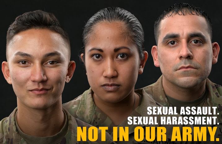 MCoEFortBenning's tweet photo. Each of us must foster a climate of trust that respects and protects our Soldiers, Civilians, and Family members. Stand together to stand against sexual assault and harassment.
#NotInOurArmy #ThisIsMySquad https://t.co/2sQ79qo3gH https://t.co/DjHOyLk81j