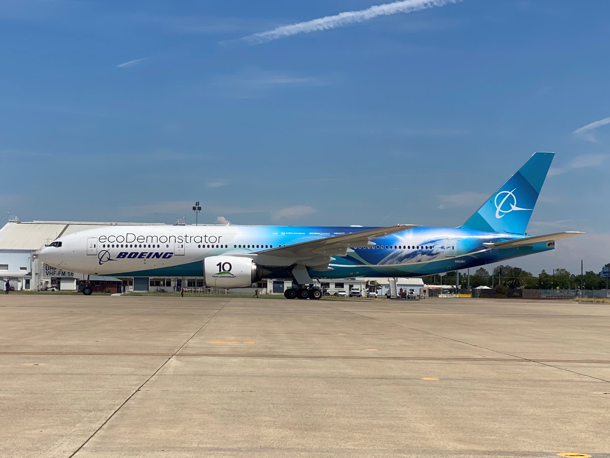 We received a visit from the <a href="/Boeing/">The Boeing Company</a> 777 ecoDemonstrator this week. ✈️ 

#Aviation #Sustainability #Airport