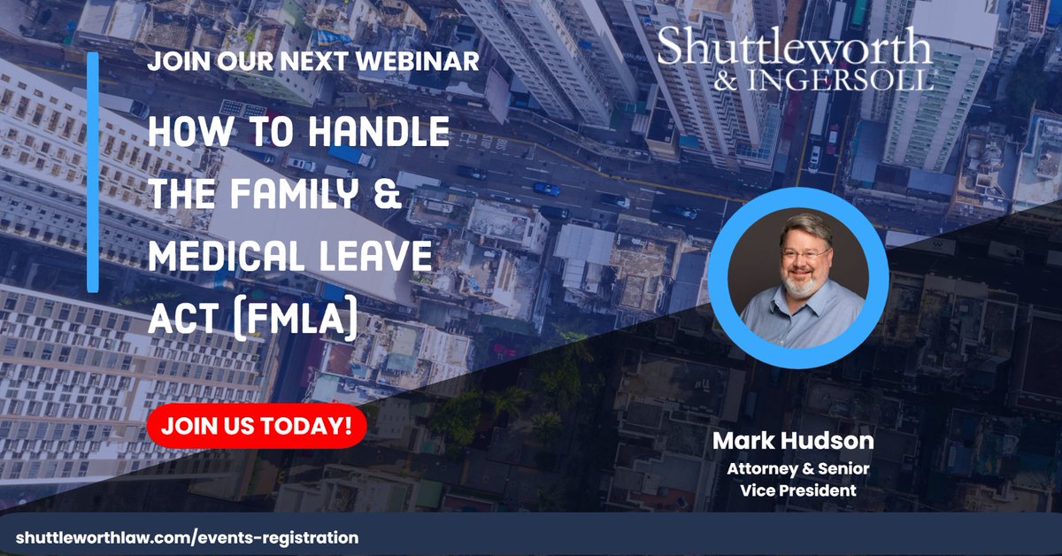 Join Attorney &amp; Senior Vice President Mark Hudson as he presents the How to Handle the Family Medical Leave Act Webinar.

bit.ly/3d3Yso2