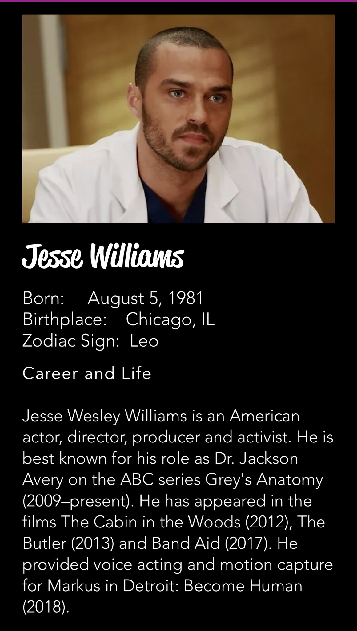 Happy Birthday Jesse Williams 