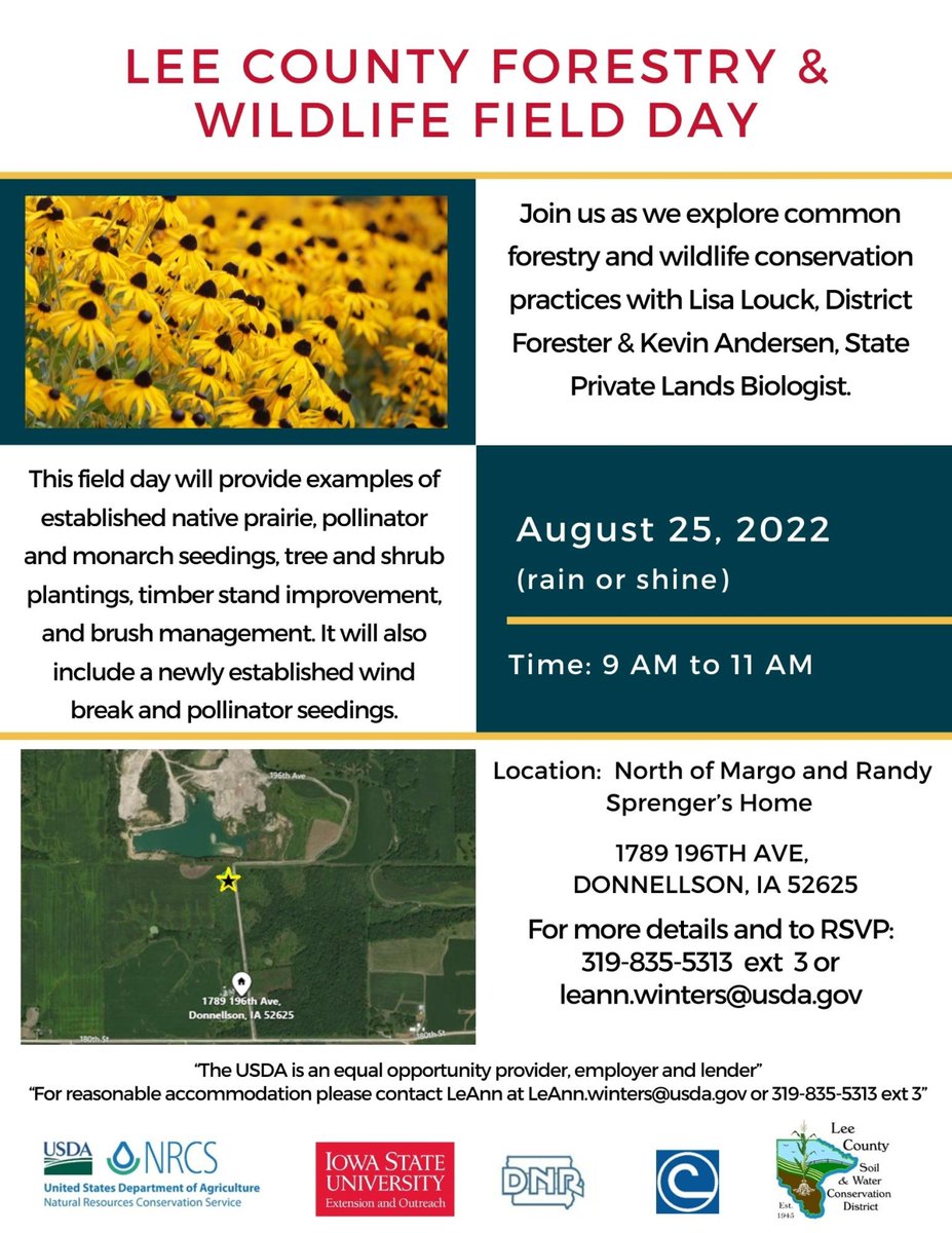 August 25th Field Day‼️ Check out this awesome opportunity to learn about wildlife and forestry within out watershed! 🐝🦋🌳