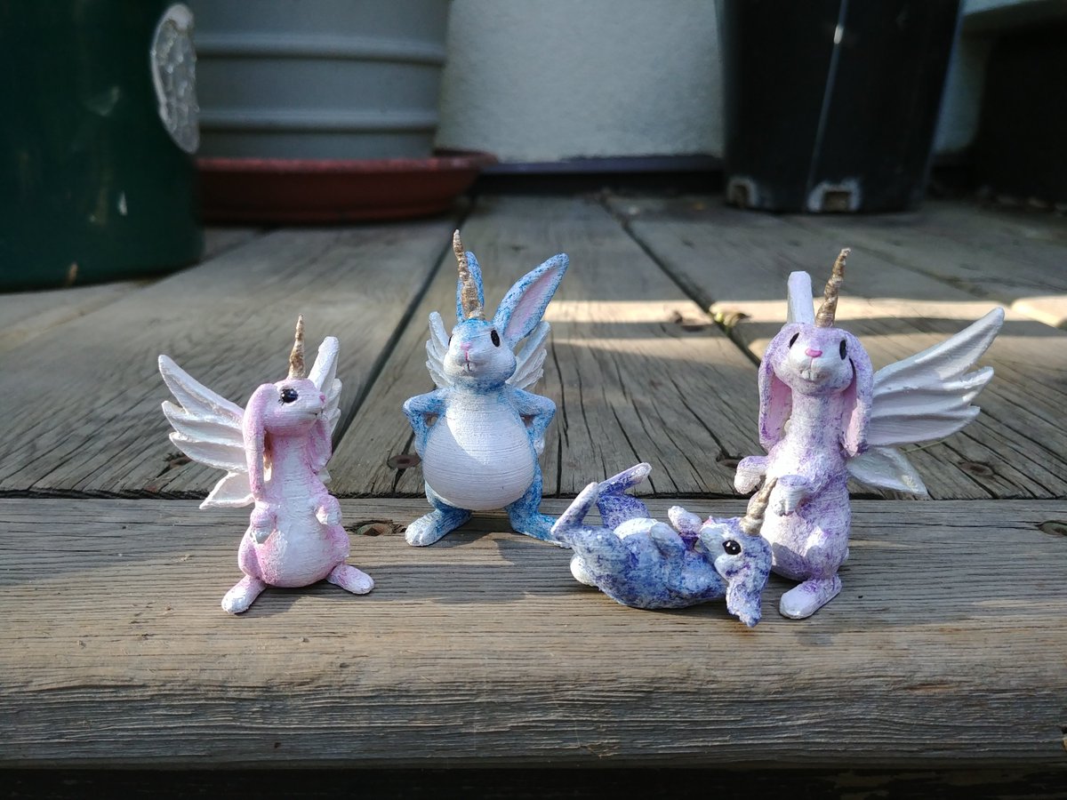 WorldForgeMinis's tweet photo. Bunnycorns from the Carnival Collection, scaled up for FDM and painted by our amazing subscriber, Shelly, for her little girl's castle!😍 
https://t.co/F9206mWiAi
#3dprinting #miniaturepainting #resin #dungeonsanddragons #dnd #miniatures #dndminiatures #tabletopterrain #3dprint https://t.co/sUfMP4chf6
