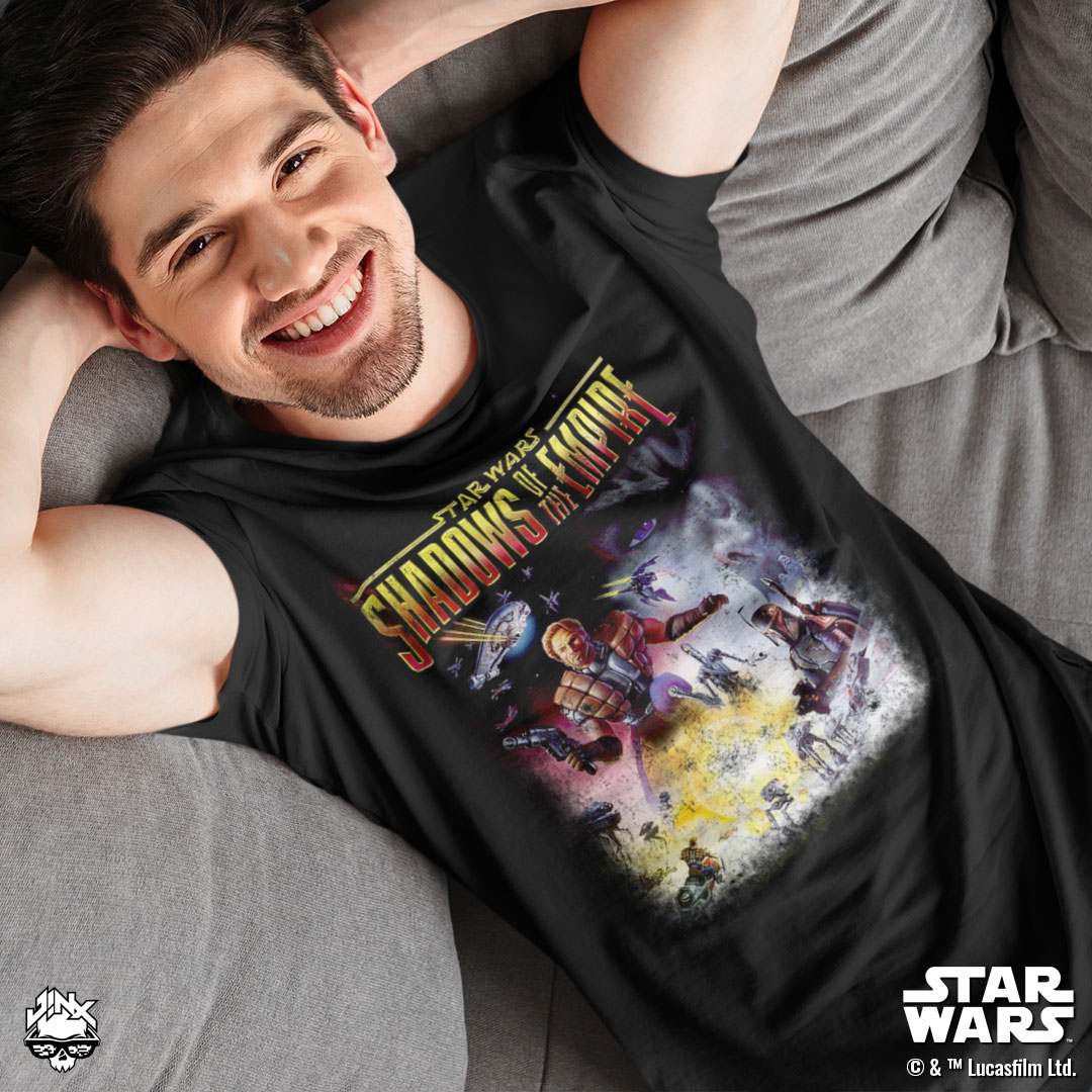 Experience a multitude of adventures in a galaxy far far away ….

Support Dash Rendar, his adventures, and nostalgia with our Shadows of the Empire™ Premium Tee.

Fight the Empire: bit.ly/3FhNLHV