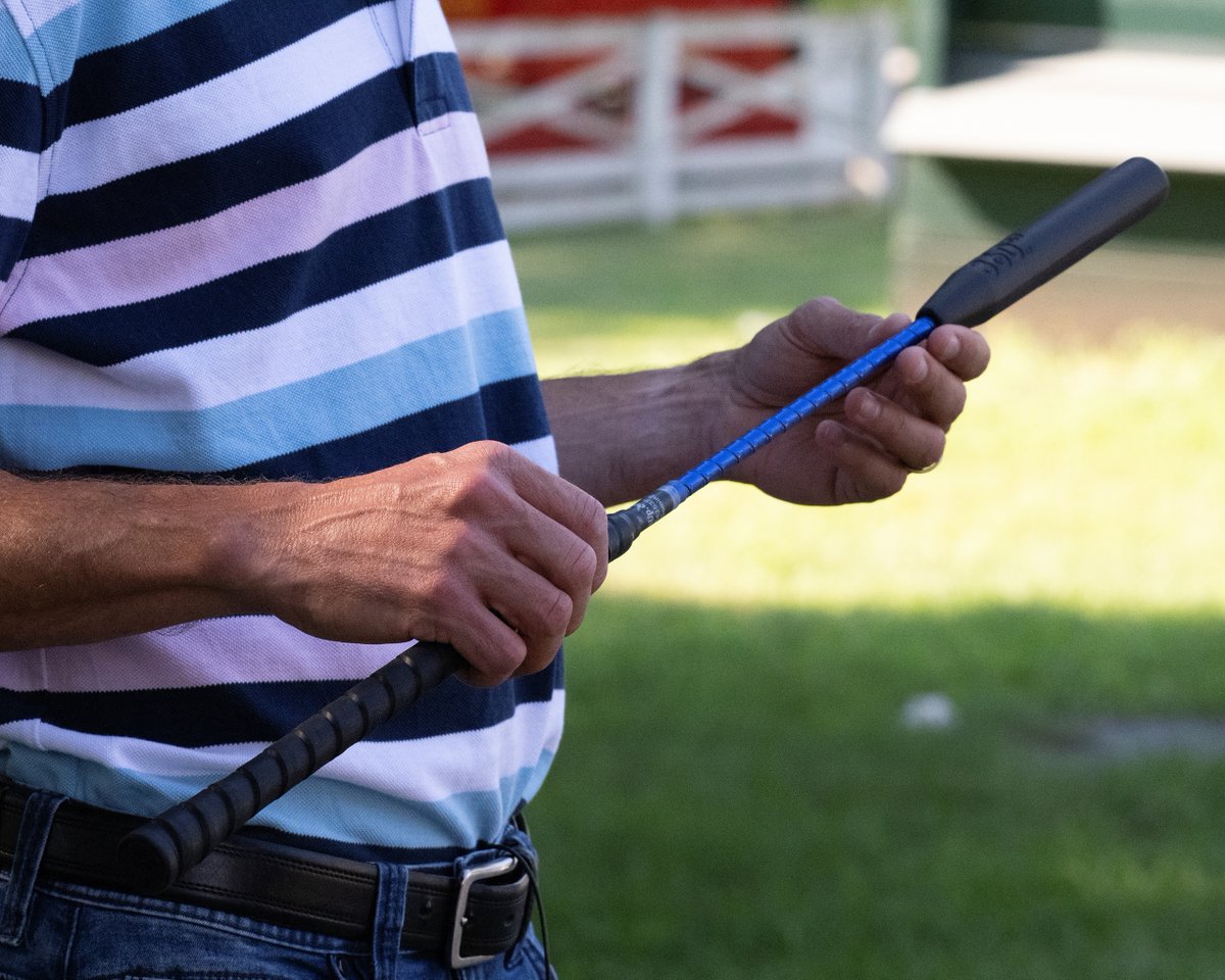 BloodHorse's tweet photo. Developer of the new @Ryders_Up 360 GT Riding Crop @RAMONandSHARON discusses the new riding crop he developed with Carlos Marquez with our @BH_CCrosby.

WATCH ON BH+ → https://t.co/o6YBY7TYHf https://t.co/K4gQ1Tx35m