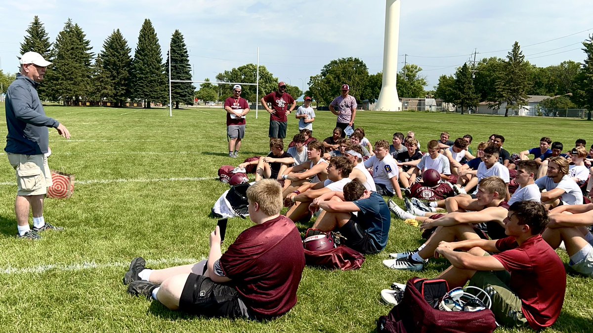 Today we had the honor of GFC legend Coach  <a href="/mikebergGFK/">Mike Berg</a> coming to share what it means to be a Knight with us. Passion is contagious. Bleed Maroon! #BeTheTradition