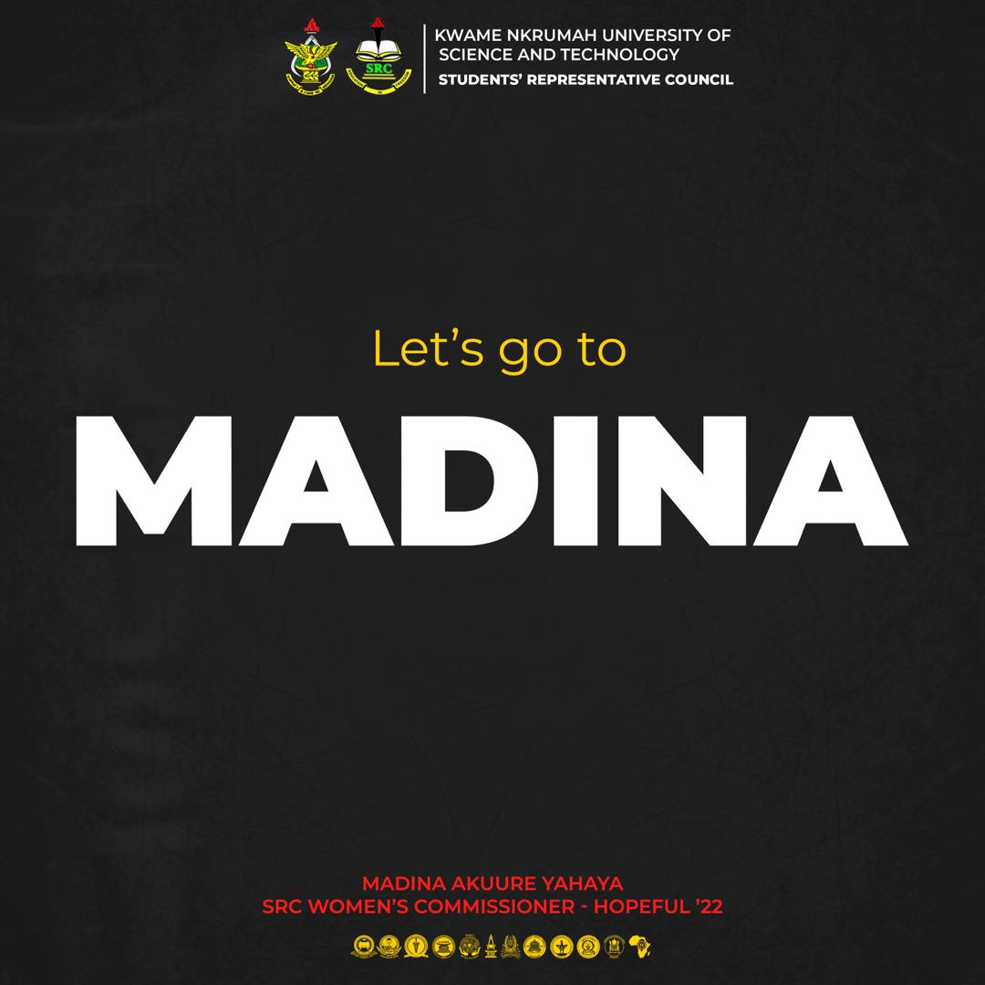 VoiceofHope22's tweet photo. In this year's election, the SRC Women's Commissioner is going to MADINA! 

#LET'SGOTOMADINA https://t.co/VzCiTIr3yJ