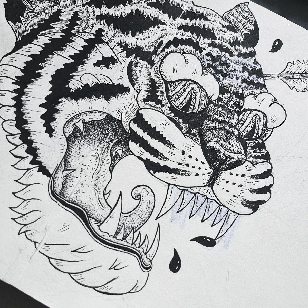 nathan__spence's tweet photo. 🐯 
.
#illustration #blackwork #pendrawing #sketchbook #artistsoninstagram #illustrationartists #tattooart #drawing #art #artwork #nathanspenceart https://t.co/xXyYiuGgNe