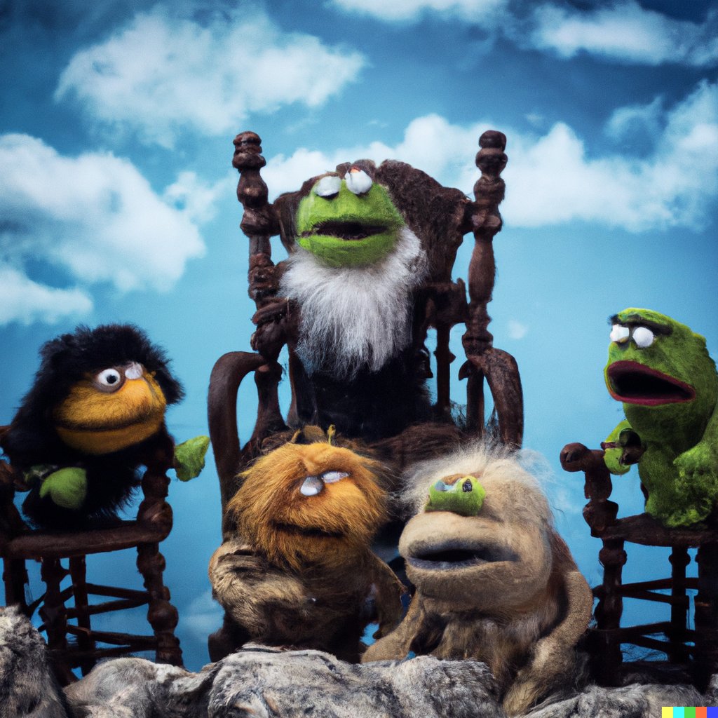 #dalle a games of trones scene with muppets