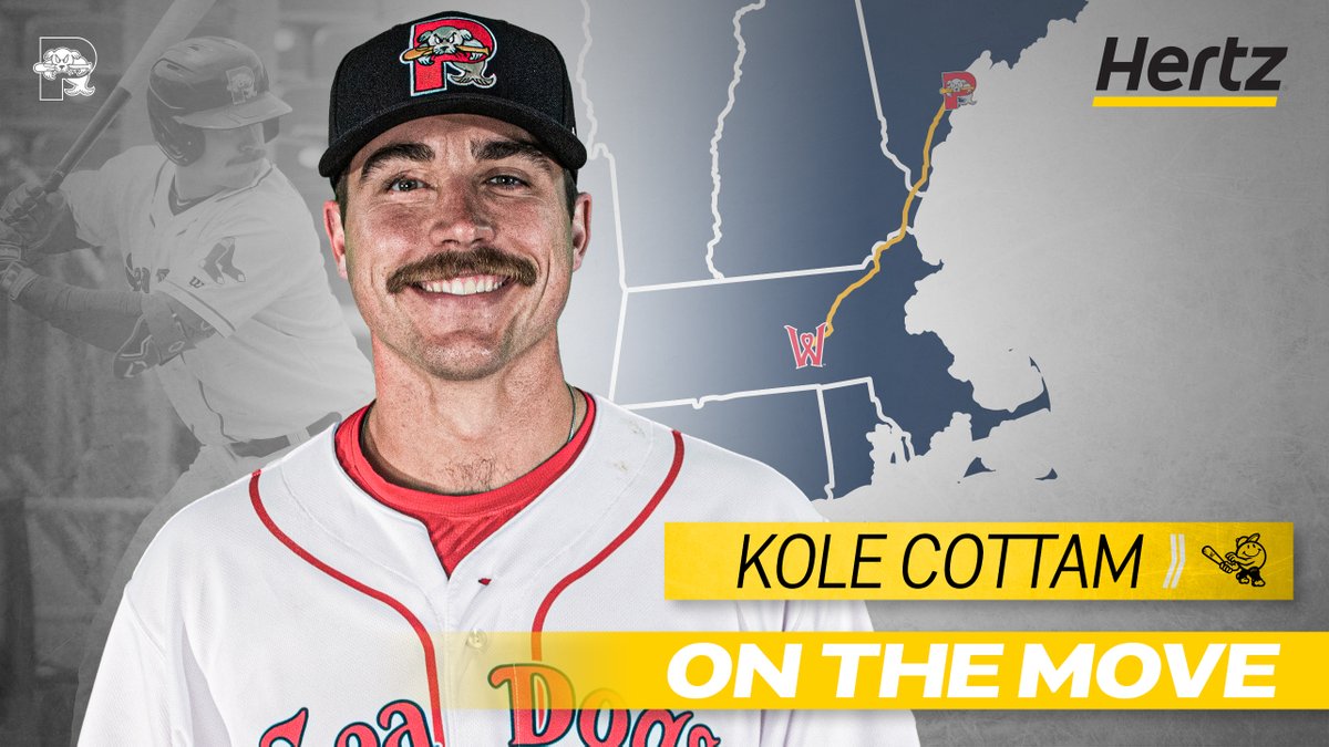 PortlandSeaDogs's tweet photo. Congrats to Kole Cottam...he's a @Hertz Player on the Move to Triple-A @WooSox! https://t.co/5HOcJpSoCU