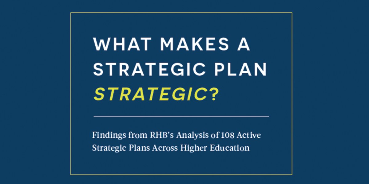 Plan4HigherEd's tweet photo. Wilkinson recommends this as a great starting point for any #planningprocess. Its a simple & straightforward approach by analyzing actual #strategicplans from a wide array of institutions & coupling that w/ interviews w/institutional leaders. https://t.co/xiVRhnZ52o #highered https://t.co/KXWyL1UqsA