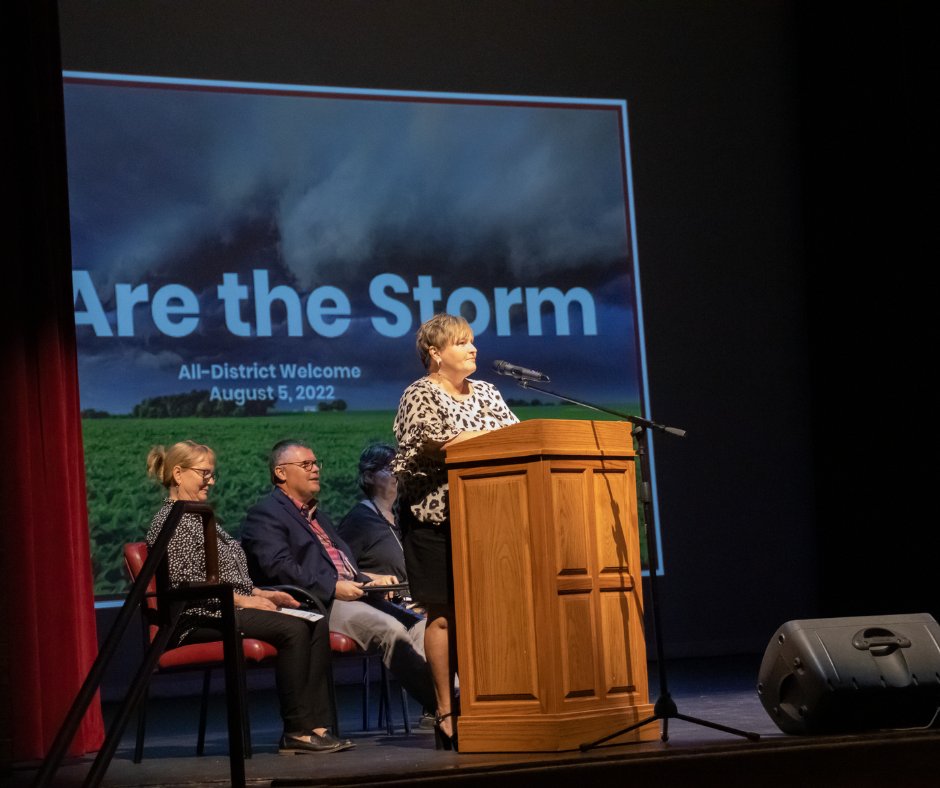 USD305's tweet photo. Today, District friends and colleagues gathered together for our Back to School All-Staff Meeting! It was great having everyone come together to start this day that is full of preparations to welcome students back! #305GrowsGreatness https://t.co/V81eYQMLc8