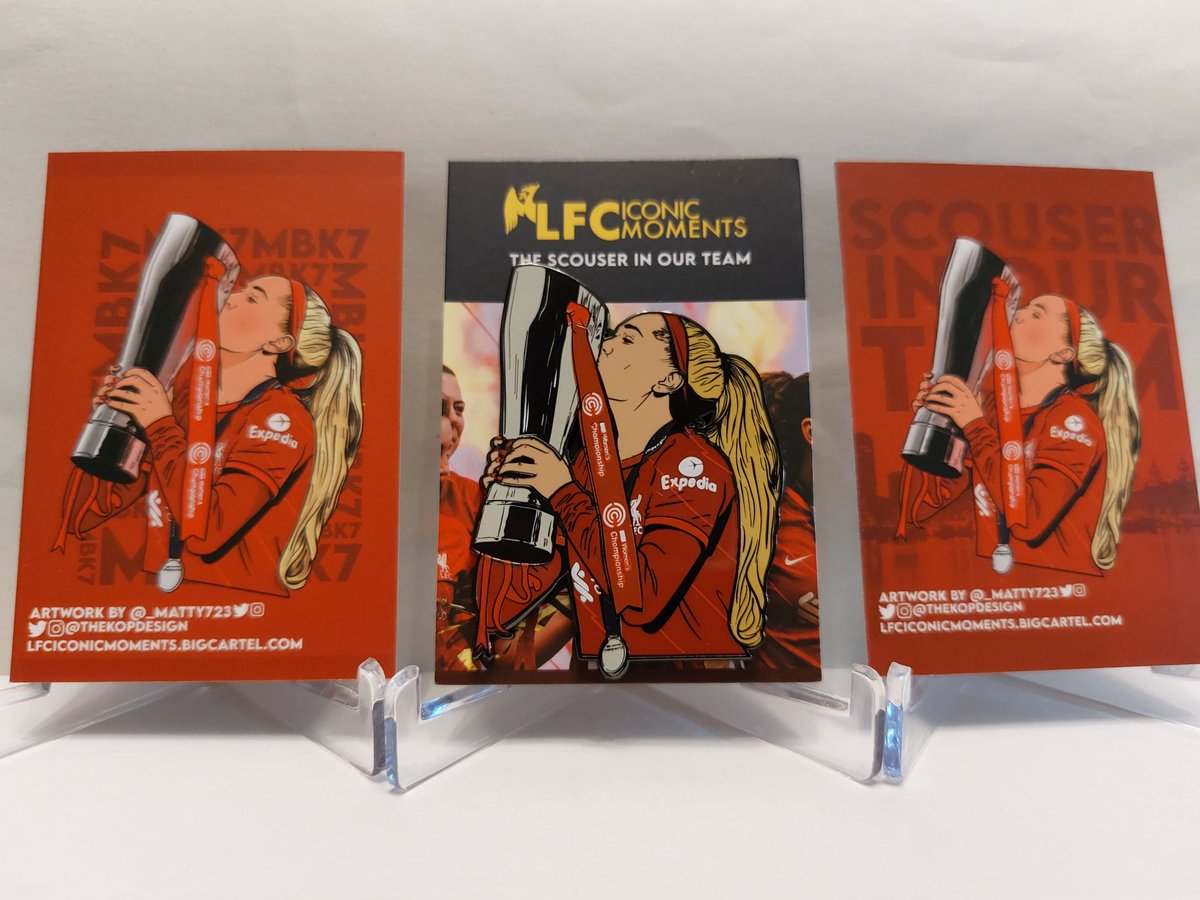 wickett180's tweet photo. Delighted with this one. Two different backs to the cards designed by @TheKopDesign using @_Matty723's artwork that was used for the badge!

The extra badges are on the site now (link in bio)

🔴🏆🔴🏆 https://t.co/yN0xLGbqab