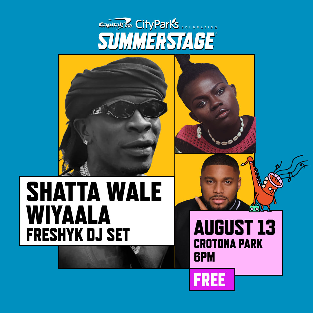 SummerStage's tweet photo. We don’t know if you’re ready for this one. @shattawalegh and @Wiyaala are coming to the Bronx for a FREE show on Saturday, August 13! They’ll be joined by DJ Freshyk for a night that you might never get over missing.  #ShareYourSummerStage https://t.co/s8osqMxAgz