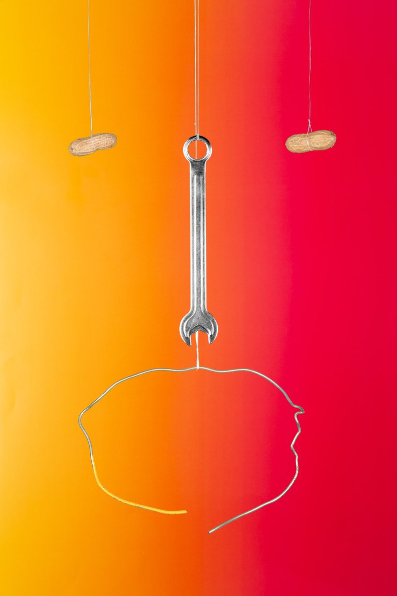 Is this the greatest sadness😔

(Peanut eyes
Wrench nose
Bent wire mouth
Orange to red gradient background)