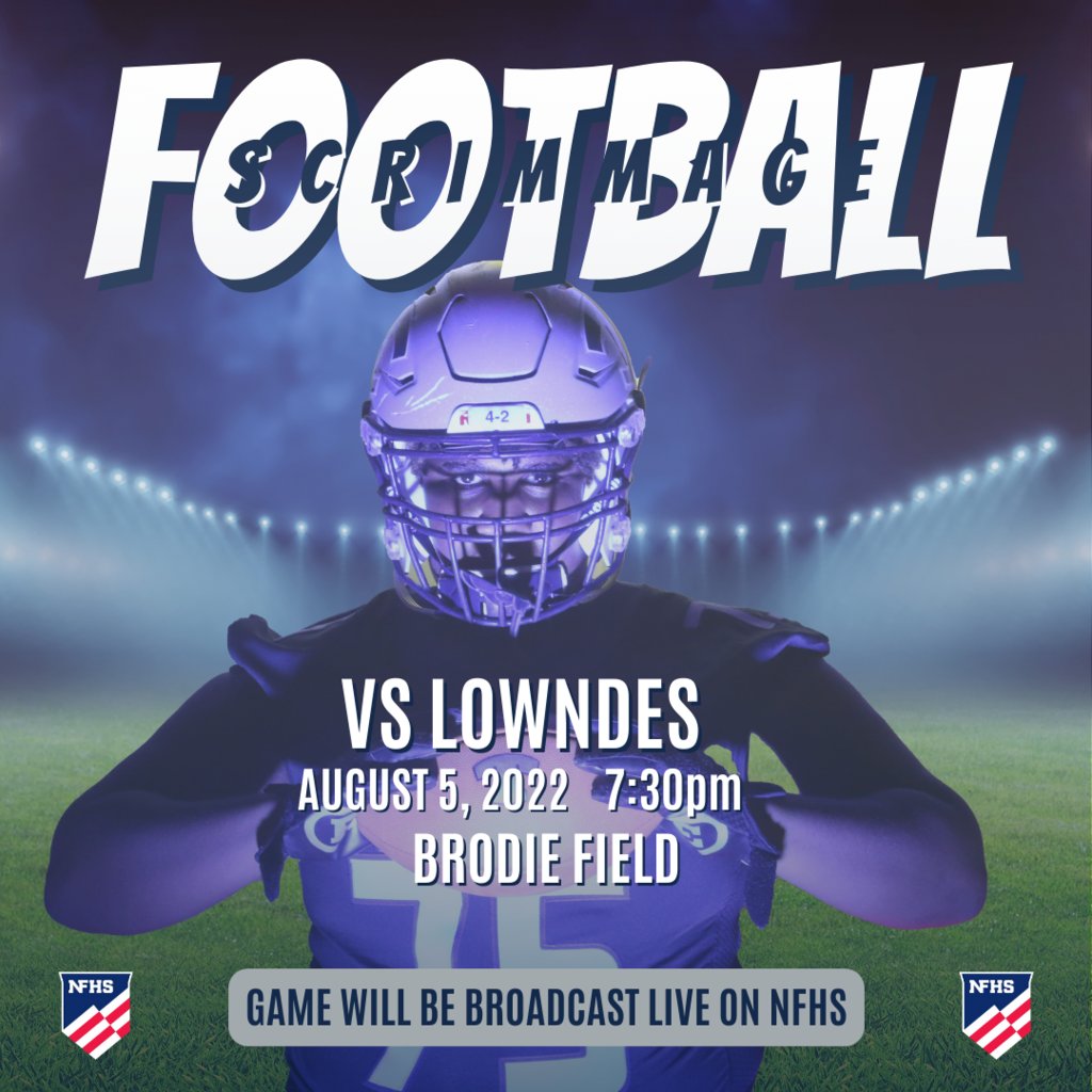 It's time for Friday Night Football! The Blue Devils play Lowndes in a scrimmage game tonight at 7:30 at Brodie Field. Can't make it to the game? All Blue Devil Athletics can be watched live on NFHS. https://t.co/MKGNqEOC9y  #4theT https://t.co/MyIxMNp7cD