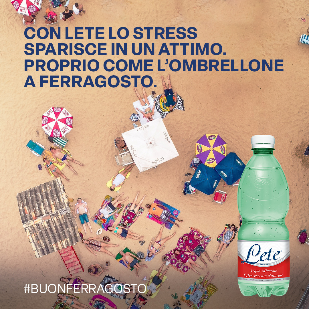 Con i suoi bicarbonati, Lete è perfetta per tutte quelle attività che richiedono il massimo sforzo. Come la corsa all’ombrellone. #Ferragosto #buonferragosto #estate #idratazione #acqualete