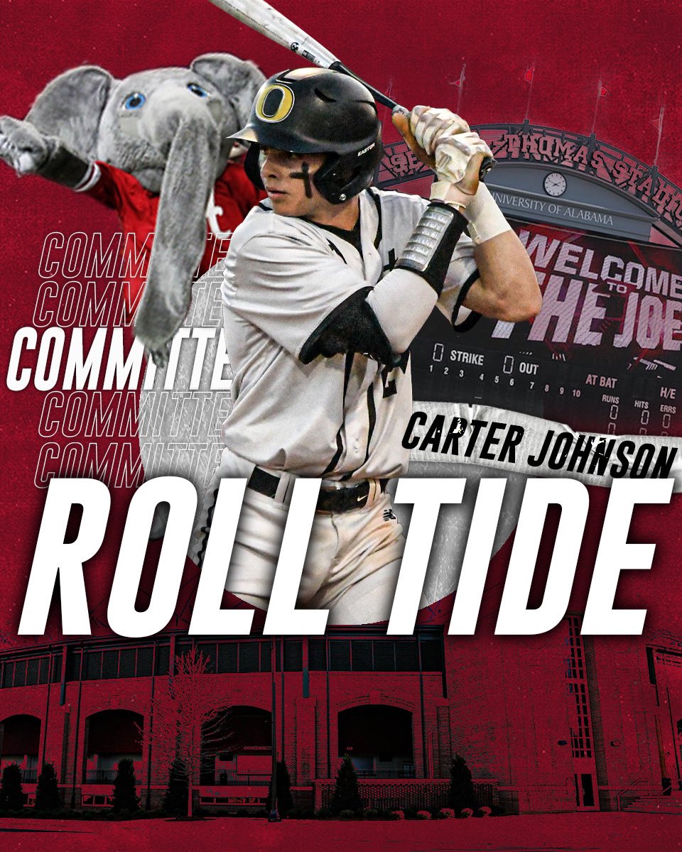 COMMITTED. Thank you to everyone who has helped along the way. Roll tide <a href="/CoachBo_Bama/">Brad Bohannon</a> <a href="/matt_reida/">Matt Reida</a> <a href="/JJacksonBAMA/">Jason Jackson</a> <a href="/ExcelBaseball/">Excel Baseball</a> <a href="/OldGoldBB/">Oxford High School Baseball</a> @csyergraphics1 @PBR_Alabama